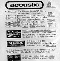 Priese Acoustic Dumble Jim Kelly MEsa Boogie Kitty Hawk Dezember 1988 9999